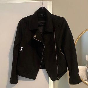 Womens Faux Suede Black M Jacket